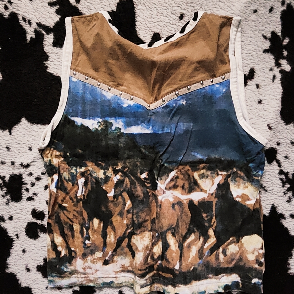 WOMEN'S 80'S /90'S WESTERN MOTIF TANK TOP - MULTI - Picture 4 of 4